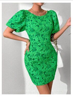 Puff Sleeve Mini Dress